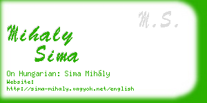 mihaly sima business card