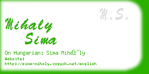 mihaly sima business card